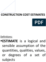 Construction Cost Estimates