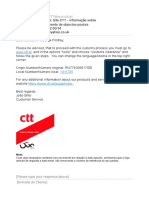 SR0002427415 Site CTT - Informação Sobre Desalfandegamento de Objectos Postais