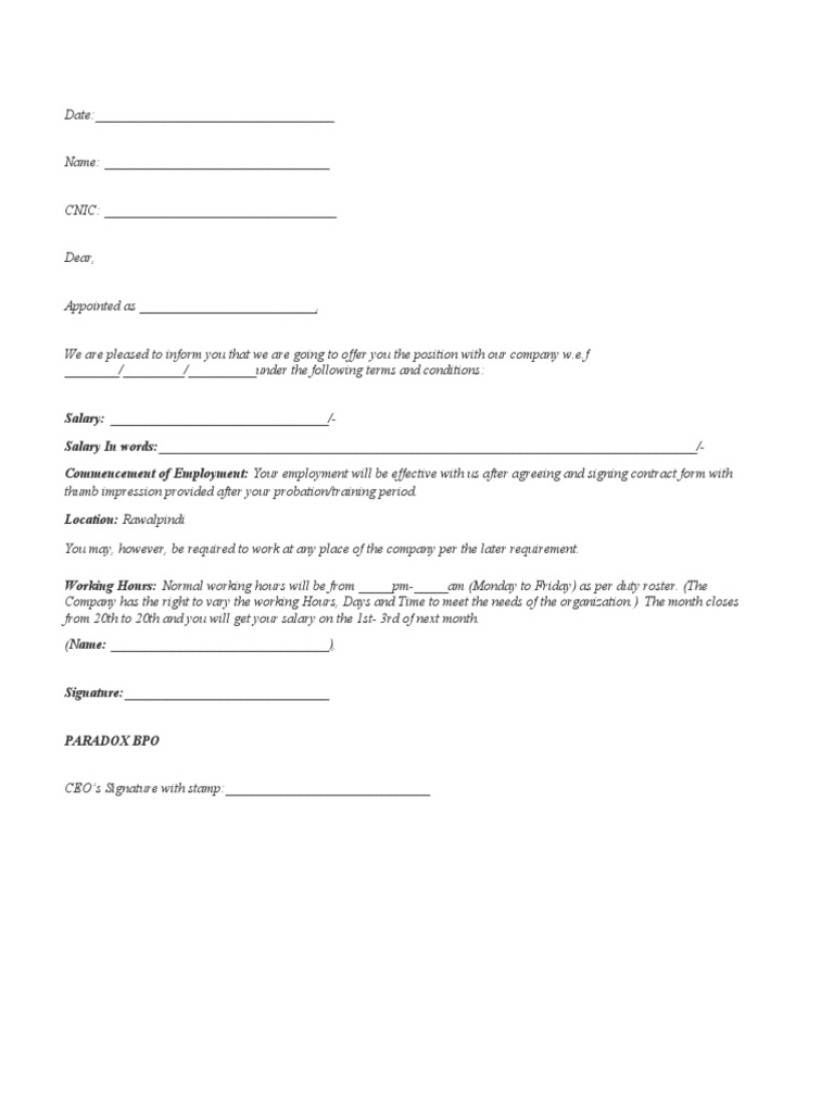 Appointment Letter Renew | PDF