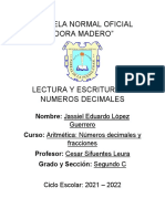 Lectura y Escritura de Numeros Decimales