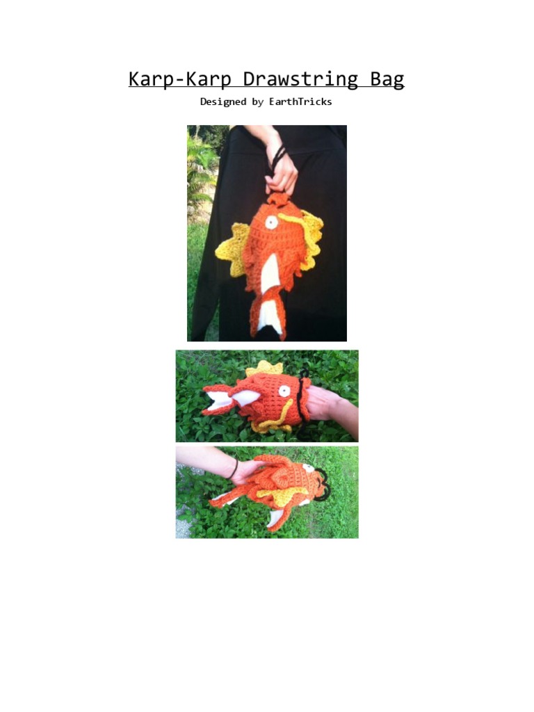 Magikarp Drawstring Bag Pattern | PDF | Textiles
