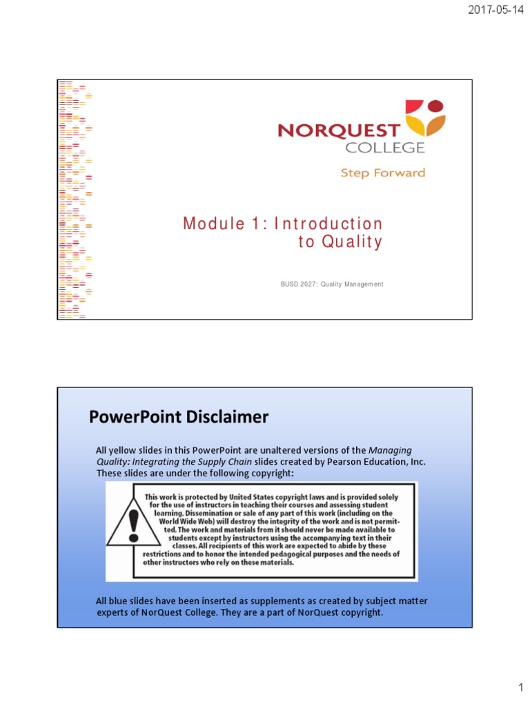 ALL SLIDES Chapter 1-4 - Quality Management | PDF | Standard Deviation ...