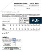 Tempo Total de Manufatura