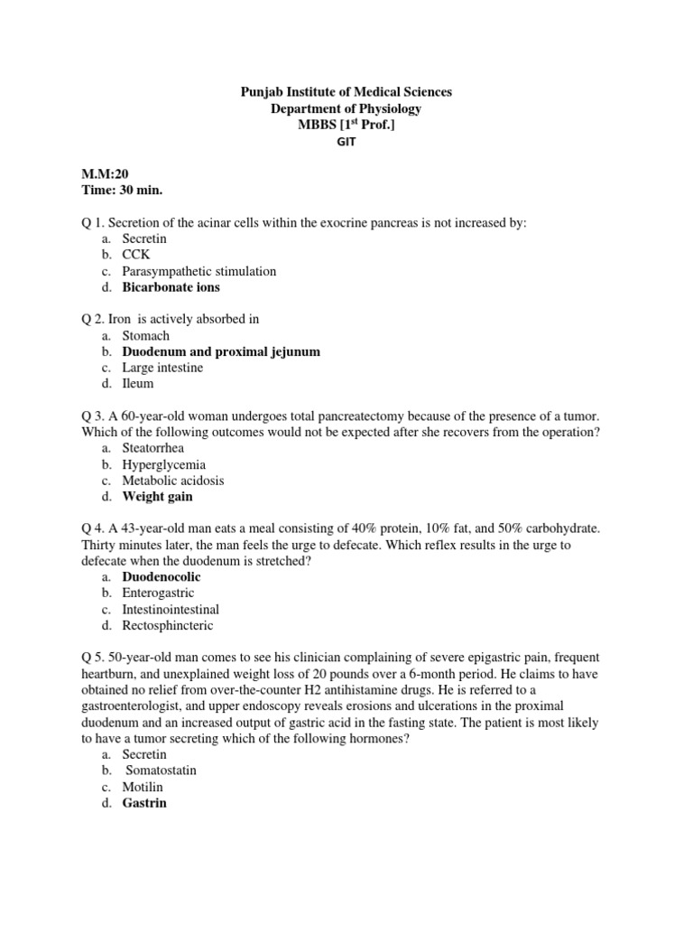 MCQ Paper PDF Blood Pressure Heart