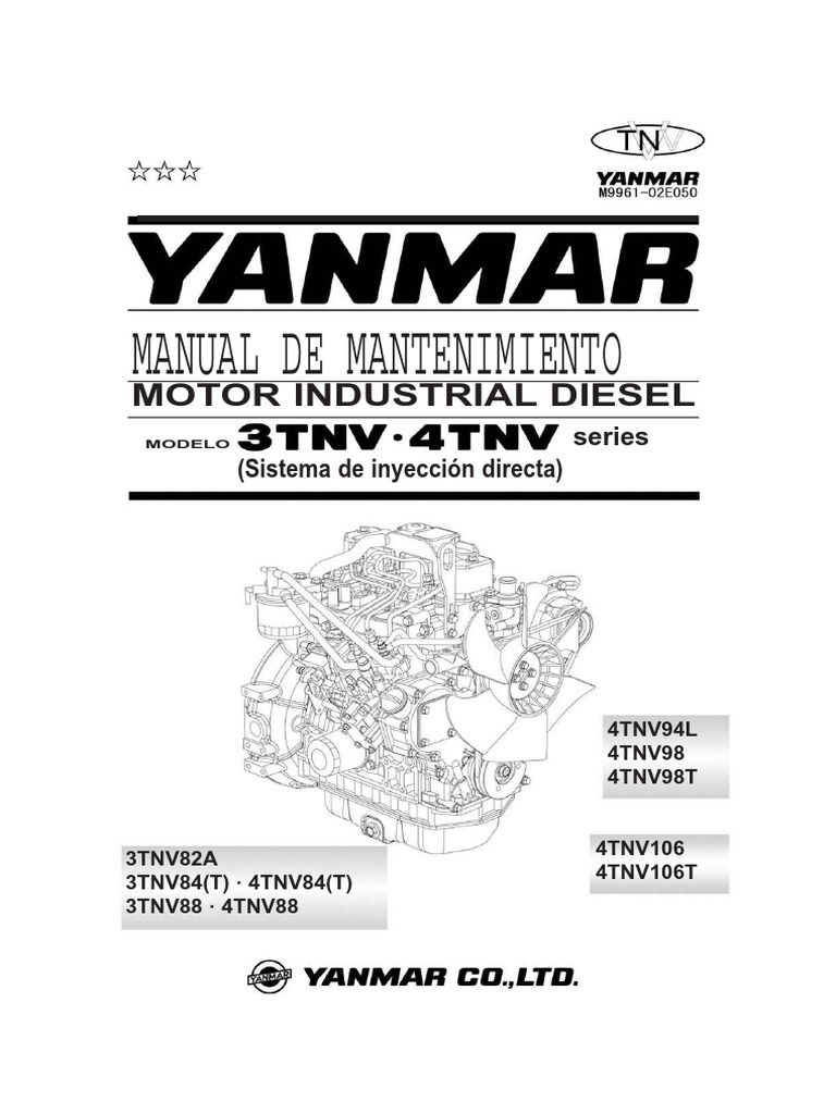Manual de Mantenimiento Motores Yanmar TNV | PDF | Batería