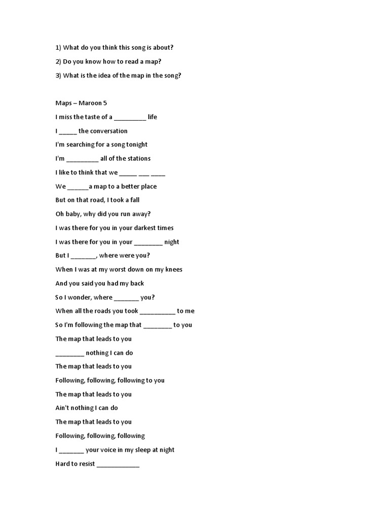 Maps Maroon 5 Pdf