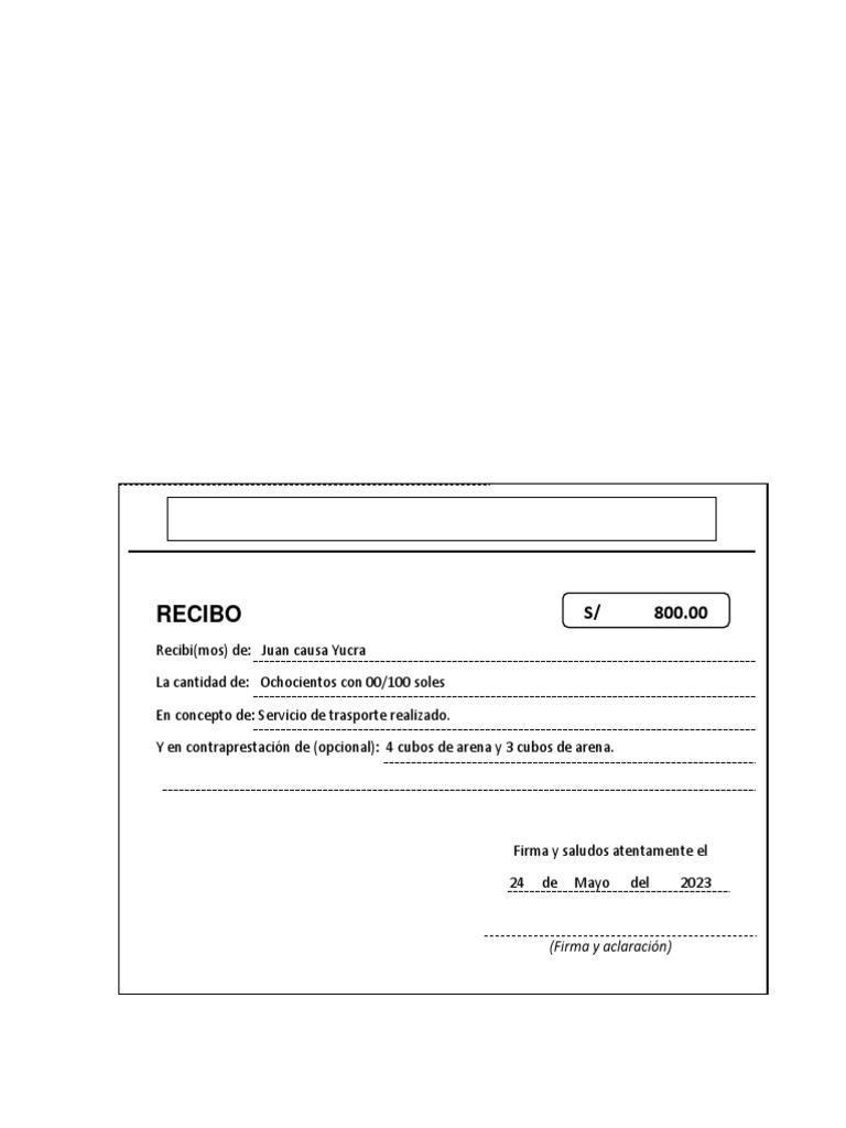 Recibo de Pago de Dinero | PDF