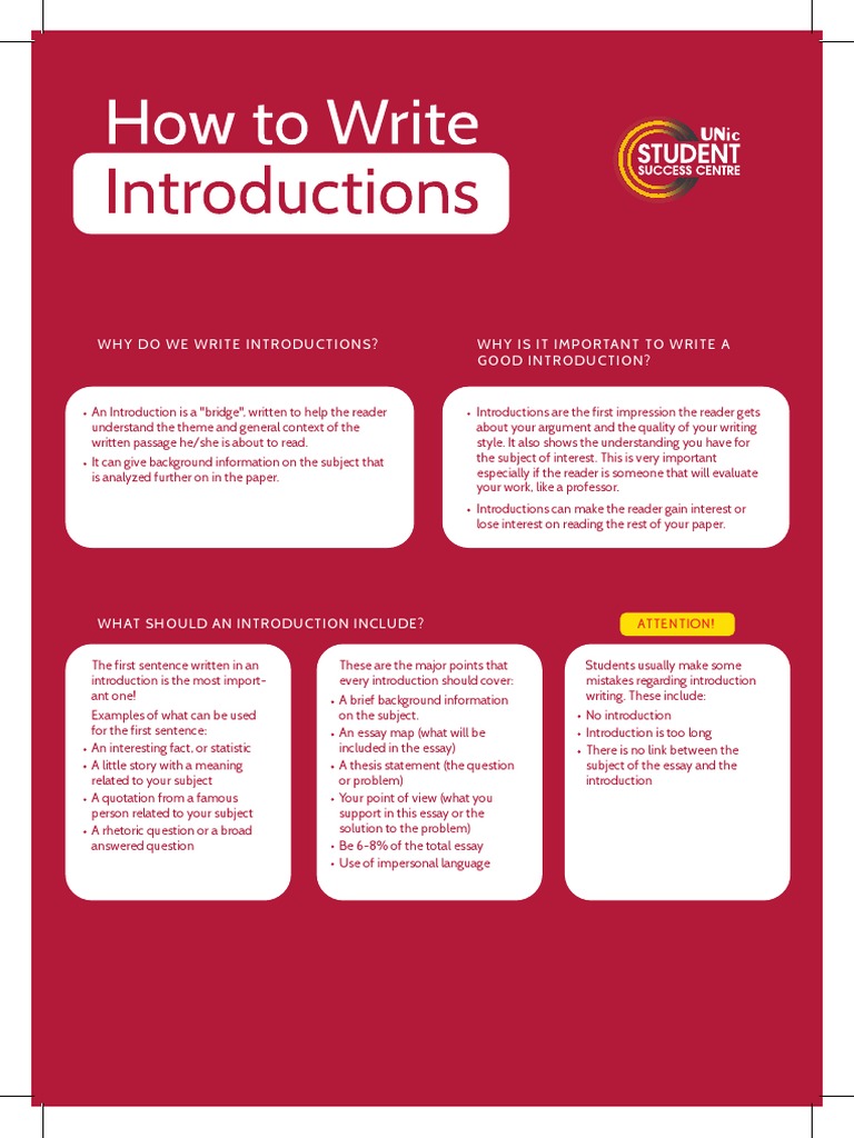 How To Write Introductions | PDF