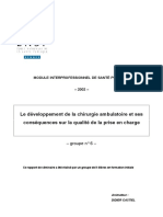 Le Développement de La Chirurgie Ambulatoire Et Ses Conséquences Sur La Qualité de La Prise en Charge