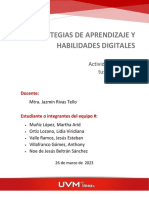 Estrategias de Aprendizaje Y Habilidades Digitales: Actividad 4. Conoce Tus Plataformas