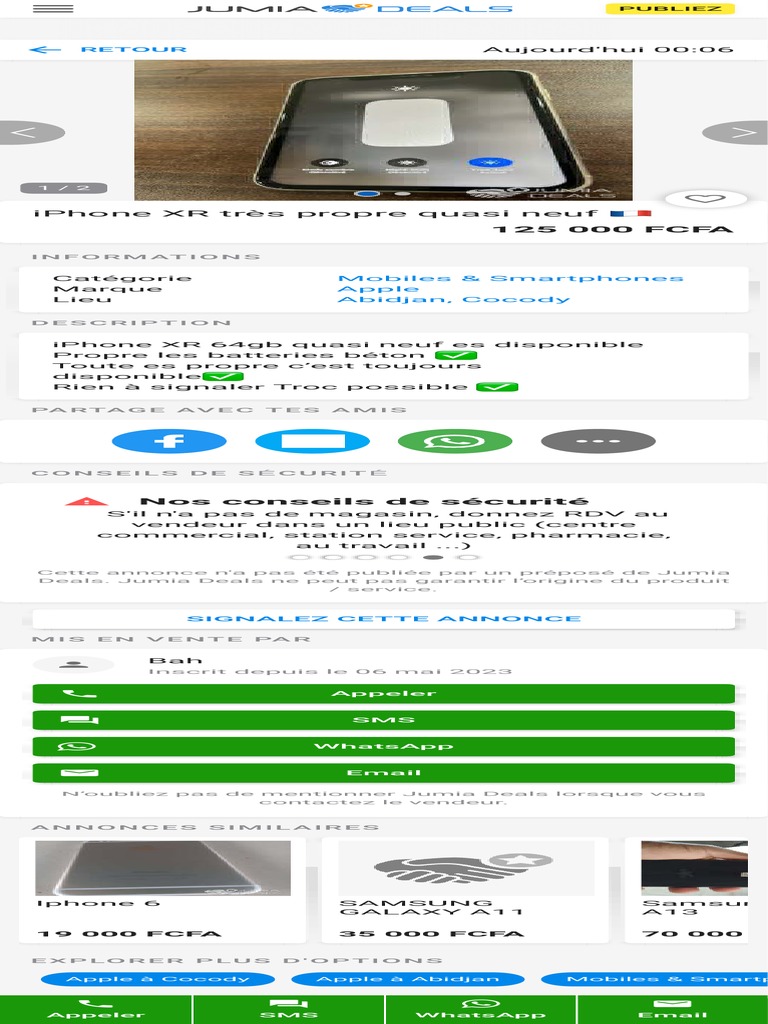 Iphone XR Très Propre Quasi Neuf ?? Cocody Jumia Deals PDF