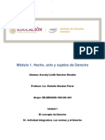 Modulo 1 Licenciatura en Derecho Unadm Actividad Integradora Las Normas Del Derecho