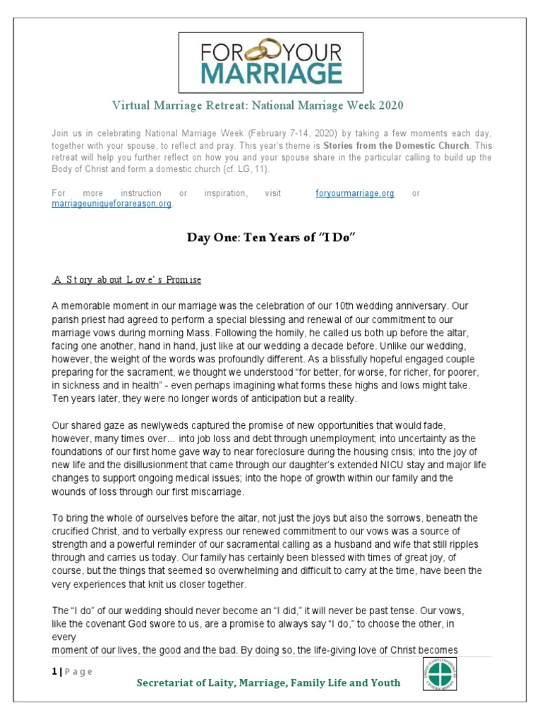 NMW 2020 Virtual Marriage Retreat PDF Prayer Marriage