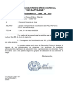 Memorandum Nº 034 – Cebe – Sb – 2023 Programacion de Socializacion Doc de Aula