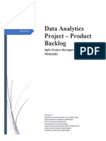 Data Analysis Project Product Backlog