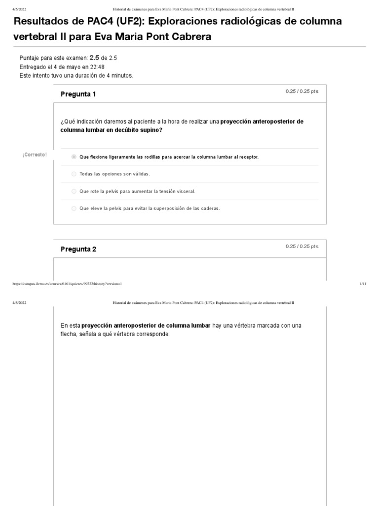 Resultados PAC4: Radiología Columna II | PDF | La columna vertebral ...