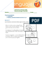 Portafolio - Lenguaje - Primero Abril