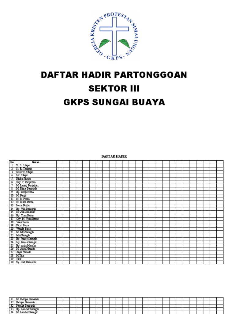 Daftar Hadir Sektor 3 | PDF