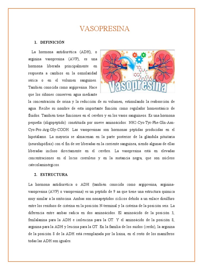 Vasopresina Pdf Fisiología Especialidades Medicas