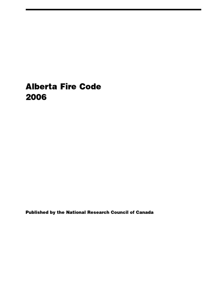 Alberta Fire Code 2006 Freedom PDF Fire Safety Certification