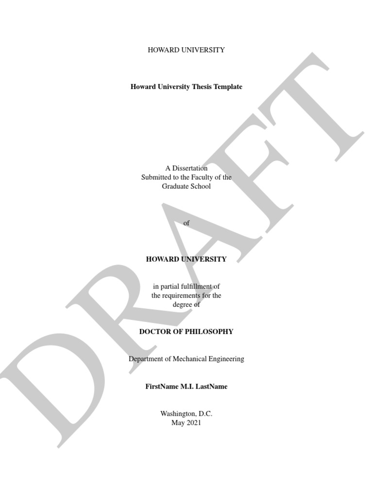Howard University PhD Thesis Template | PDF | Doctor Of Philosophy | Thesis