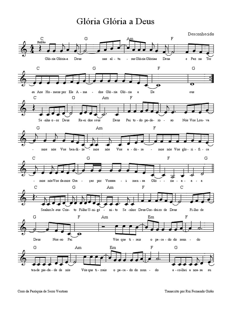 Canto de Glória Litúrgico | PDF