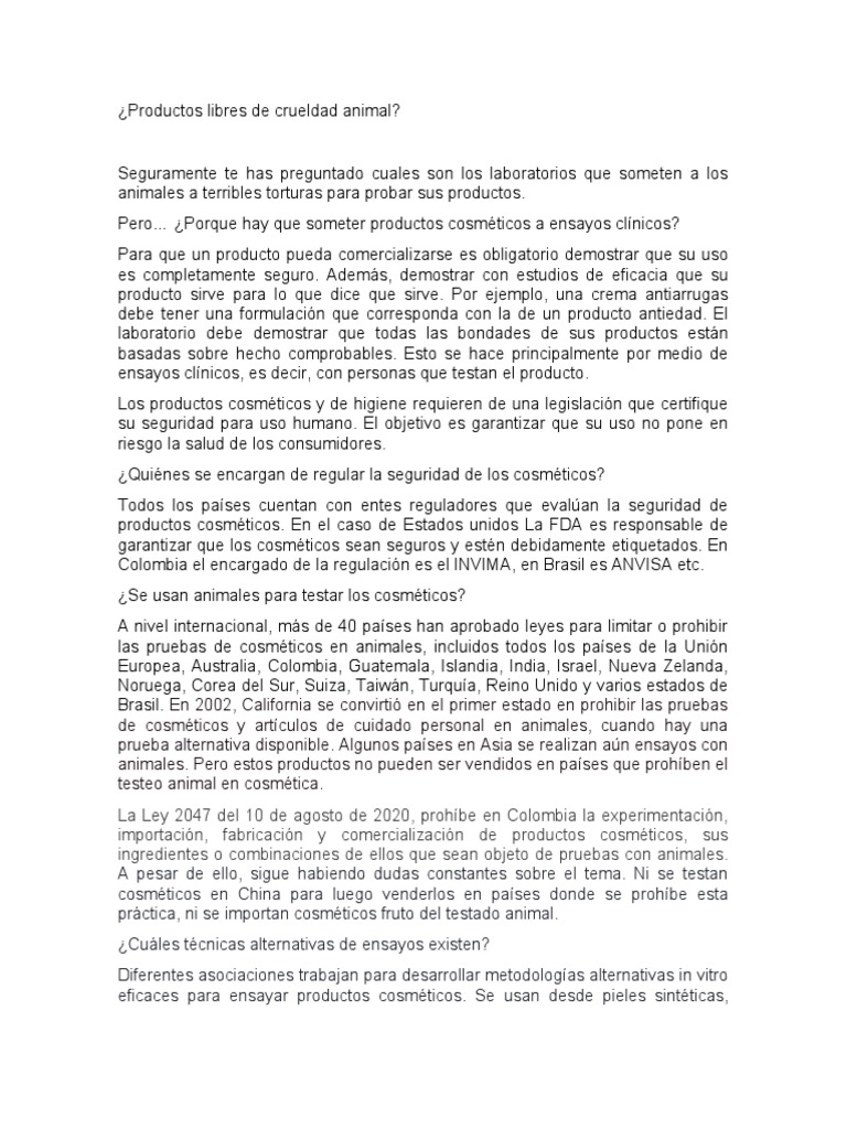 Animal Testing | PDF | Productos cosméticos | Ensayo clínico