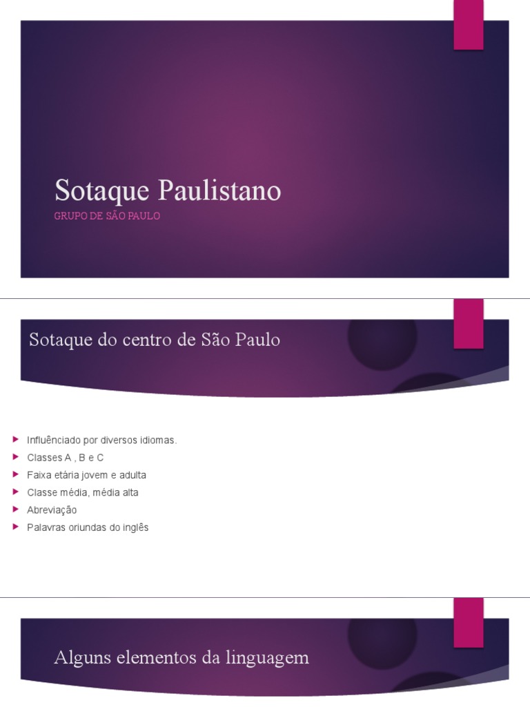 Sotaque Paulistano | PDF | Artes Linguísticas e Disciplina