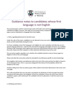 Imw Guidance For Candidates Whose First Language Is Not English