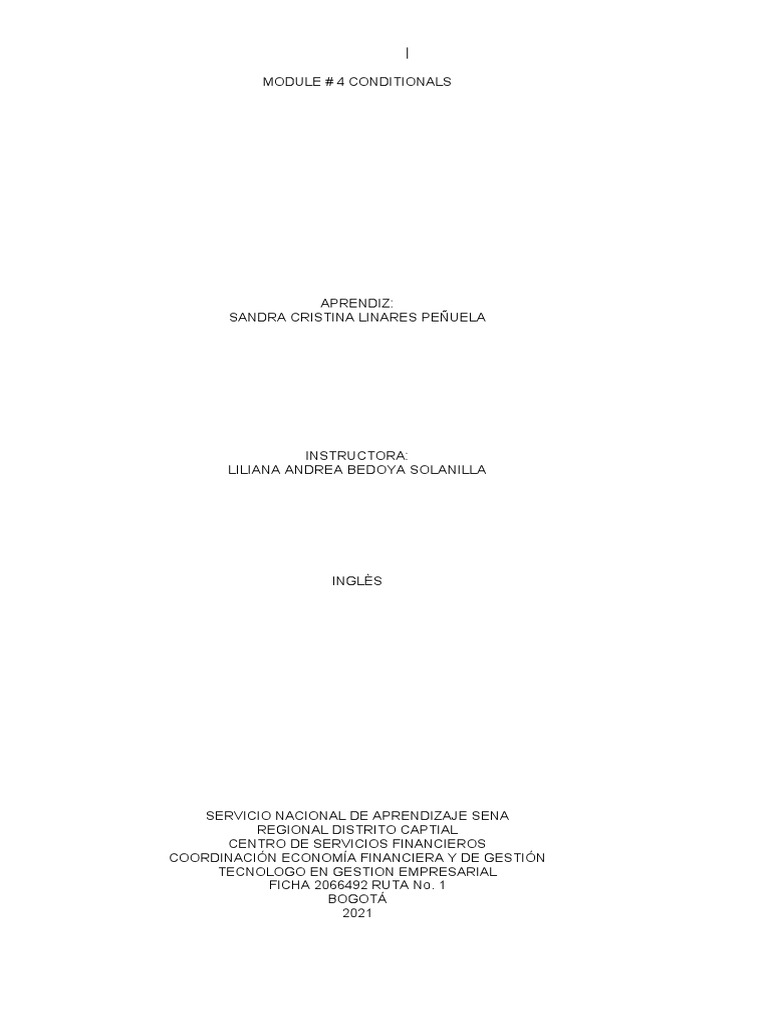 English Conditionals Module Guide | PDF