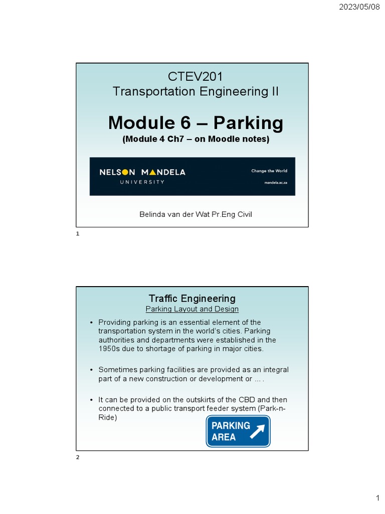 Parking Layout and Design Guide | PDF | Parking | Traffic