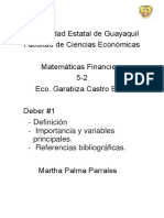 Matematicas Financiera - Deber 1
