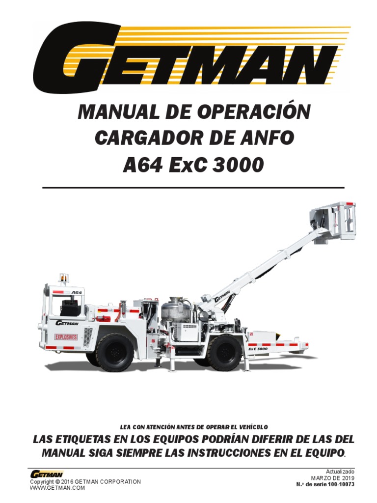10010073 Operations Manual, A64 ANFO Charger Spanish PDF