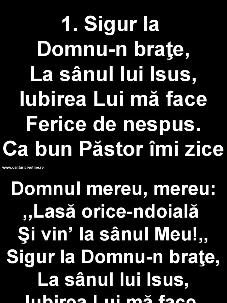 206 Sigur La Domnul in Brate | PDF