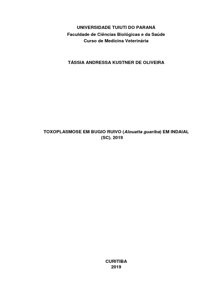 Toxoplasmose em Bugio Ruivo | PDF | Especialidades médicas | Remédio