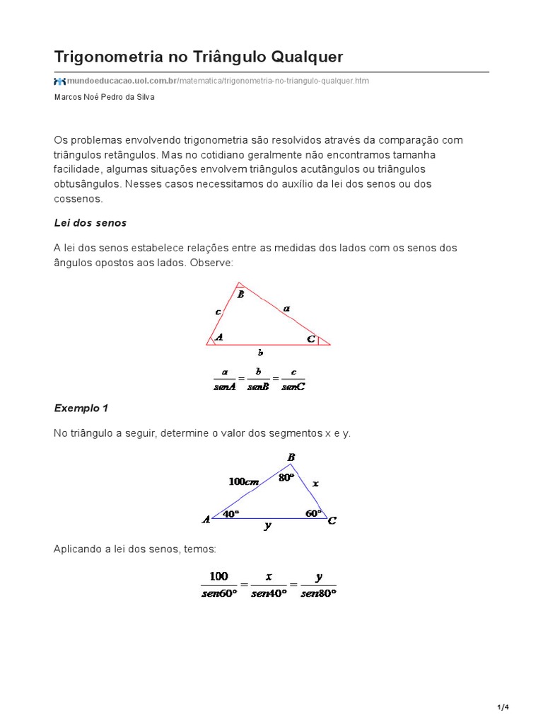 Relacoes Triangulo Qualquer Pdf