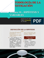 Semana 10, Hipotesis y Variables