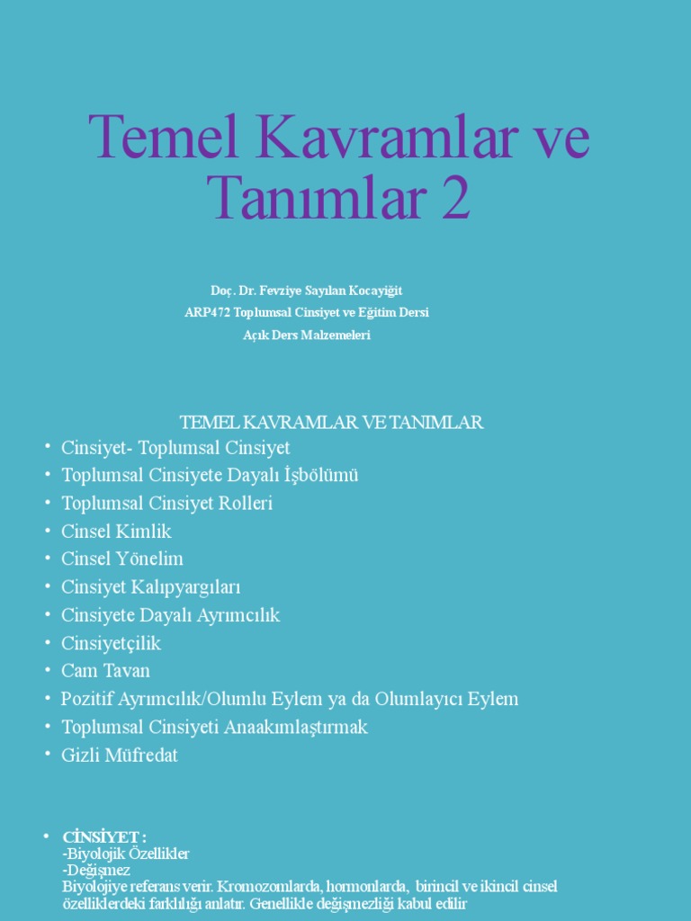 3 Temel Kavramlar Ve Tanimlar 2 | PDF