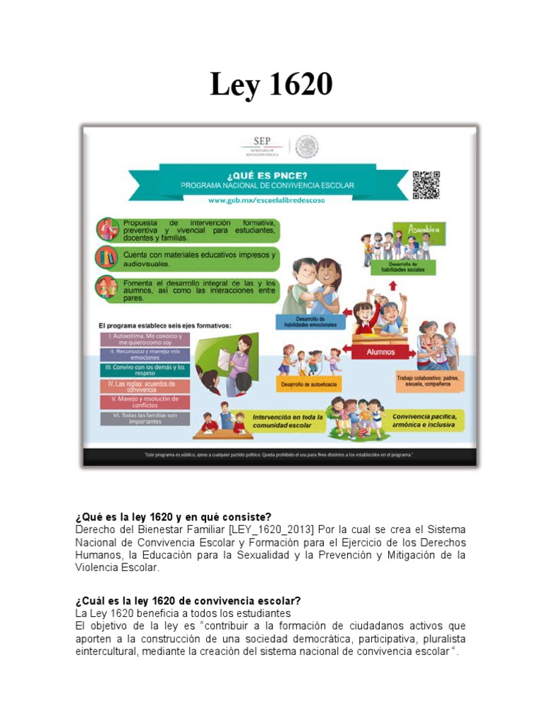 Ley 1620 de 2013: Convivencia Escolar | PDF | Evaluación | Violencia