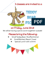 June 23 - Teddy Bear Picnic Note