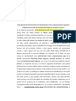 Acta Notarial de Nombramiento - Administrador Único