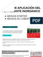 Forma de Aplicación de Fertilizantes Inorgánicos 