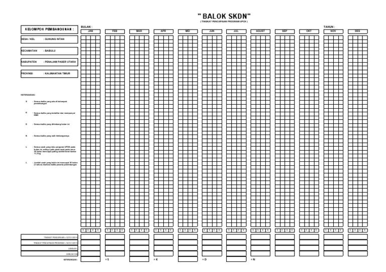 Balok SKDN Posyandu Bulanan | PDF