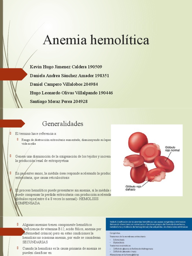 Anemia Hemolítica: Causas y Diagnóstico | PDF | Glóbulo rojo | Anemia