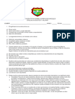 Evaluacion Etica Sexto y Valores Sexto Grado