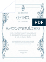 Certifica: Francisco Javier Muñiz Ciprian