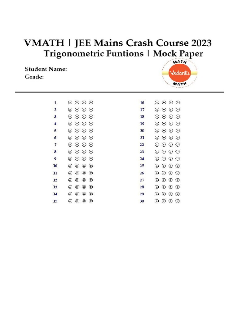 VMath+ +JEE+Crash+course+ +DPP+ +session+2+ +Trigonometric+Functions+ ...