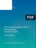 Ensuring Safe Recycled Content in Food Packaging - Ambition Versus Reality 1