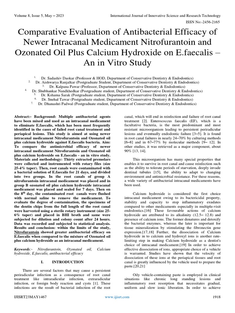 Comparative evaluation of antibacterial efficacy of newer intracanal