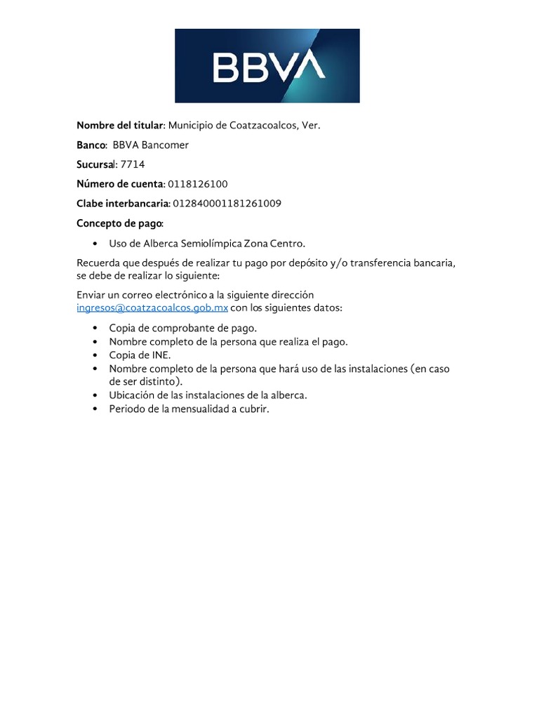 Ficha de Pago - BBVA | PDF